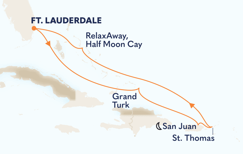 Itinerary Map of Caribbean Cruise